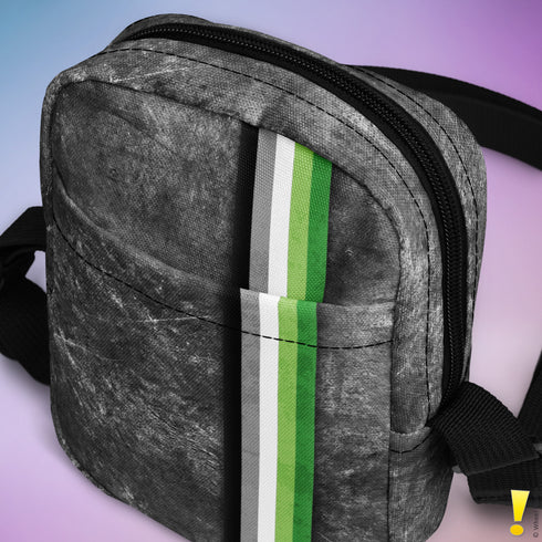 Aromantic Pride Grunge Stripe Crossbody Bag